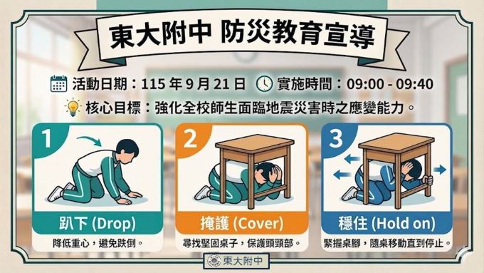 115學年度第1學期防災教育宣導