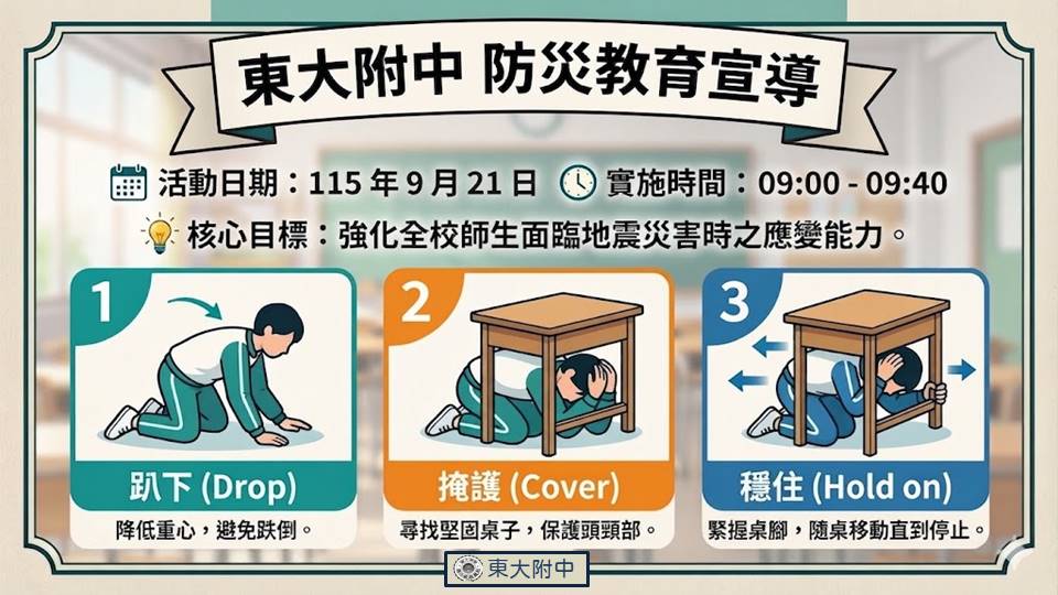 115學年度第1學期防災教育宣導